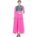 Anarkali dress - Pink with green brocade printed Anarkali dress - Pink with green brocade printed